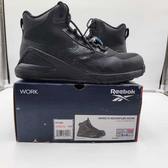 Reebok Nano X1 Adventure Work Mid Cut CT Black Wm Sz 12M RB384 - Picture 1 of 10
